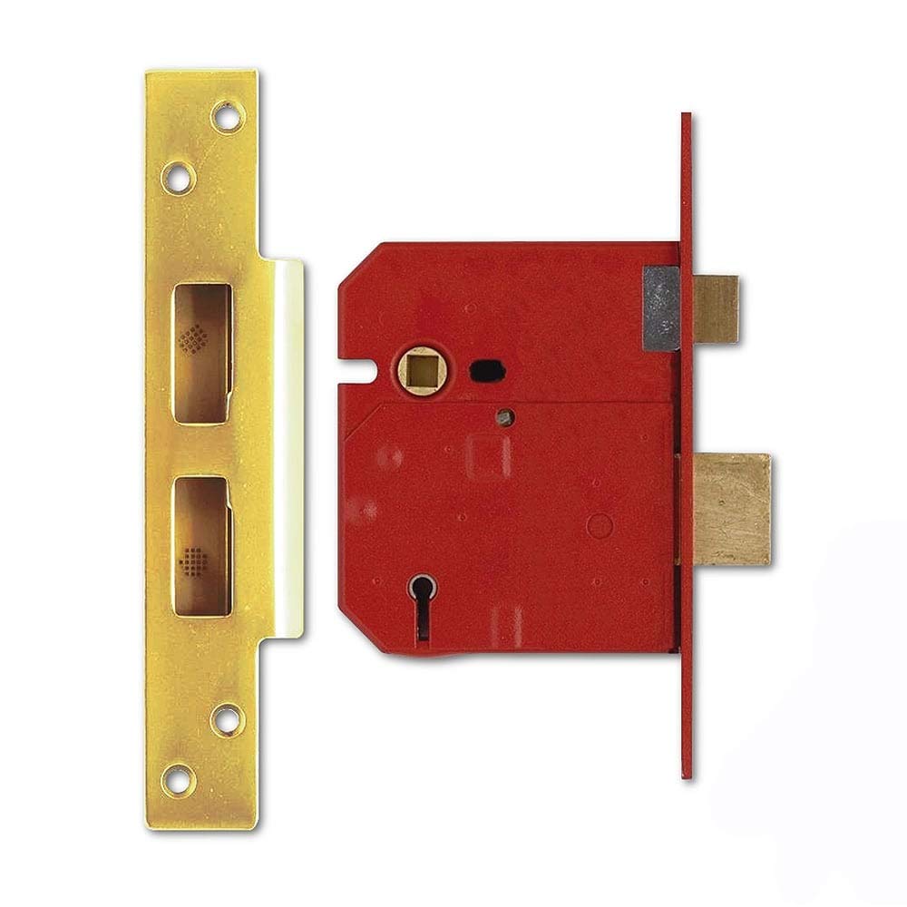 Union Locks 2234E 5 Lever BS Mortice Sash Lock Plated 79.5mm - Brass Finish (Boxed)