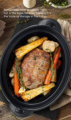 Maxi-Matic MST-610DT Digital Programmable Slow Cooker with Locking Lid, Nonstick Oval Pot Delay Timer, 3 Temperature, 8 Pre-Set Functions, 6 quart Capacity, Stainless Steel