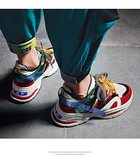 Men's Retro Color Blocked Fashion Sneakers Sport Running Shoes Walking Casual Athletic Shoes(1,6.5) - Thumbnail 6