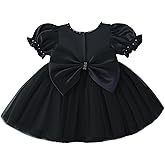 GetWish Toddler Baby Flower Girls Dress Wedding Guest Satin Birthday Party Formal Pageant Tulle Dress for Baby Girl