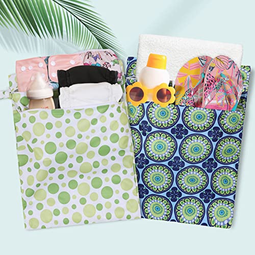 TDIAPERS Baby Cloth Diaper Wet Dry Bags with Two Zippered Pockets