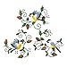 Collections Etc Chicadees and Pinecones Metal Wall Art Set, Hand Painted Home Décor, 3 pc