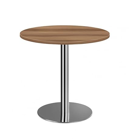 DR-Office Besprechungstisch rund 80 cm - Bürotisch Höhe 74,5 cm - 7 Farben zur Auswahl - Fuß Chrom - Plattenstärke 2,5 cm, Fa