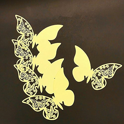 ElecMotive 100 Pieces Butterfly Name Place Card Wedding Engagement Party Favour Table Number Decor Champagne Wine Glass Decoration Wall Stickers