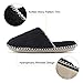 HomeTop Women’s Cozy Plush Fleece Slip On Memory Foam House Slippers (Medium / 7-8 B(M) US, Black)