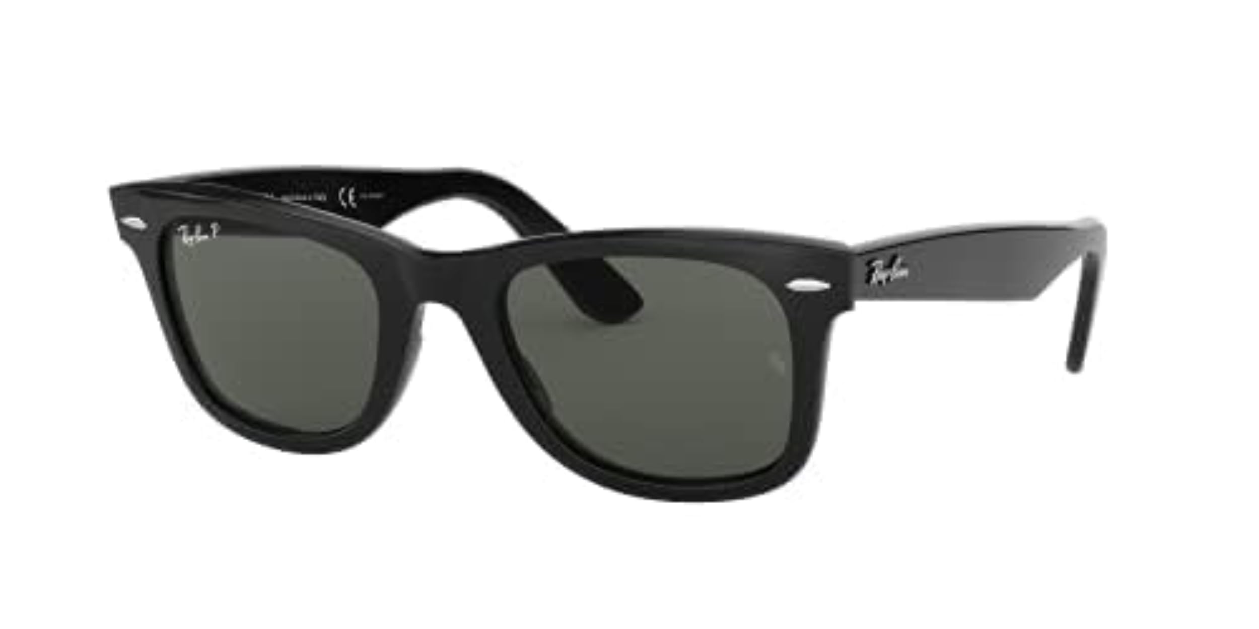 Photo 1 of Ray-Ban RB2140 Original Wayfarer Polarized Square Sunglasses, Black/Green Polarized, 50 mm