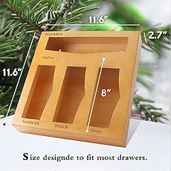ECOGREDA Ziplock Bag Organizer, Wooden Baggie