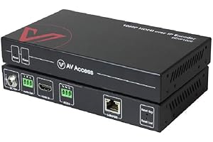 V AV ACCESS AV Access 1080P HDMI Extender Over IP Encoder, Many to Many or Direct Cat5e / 6, 395ft (120m), Plug & Play Without Configuration, Visual Control, Video Wall, RS-232, App Control, Low Latency, HDCP1.4