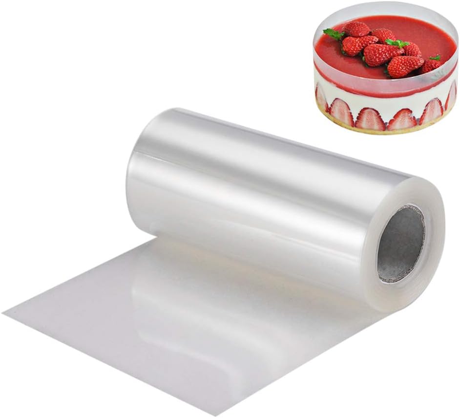Cake Collars, 3.9inch x 32.8ft - Clear Transparent Acetate Roll, Acetate Collar, Mousse Cake Sheets for Chocolate Mousse Baking, Cake Decorating