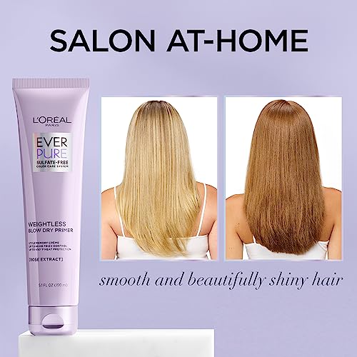 L'Oreal Paris Blow Dry Primer for 48 HR Frizz Control, Sulfate Free, EverPure 5.1 fl oz