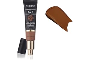 PHOERA Anti-Aging Color Correcting Full Coverage Cream Foundation SPF 25+ Revitalizing & Younger infused Concealer with Vitamins For dark circles, acne scars, wrinkles & redness. (200 Mocha)