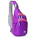 Lecxci Outdoor Chest Sling Bag Lightweight Waterproof Backpack for Man/Women(S,Purple)