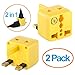 Yubi Power USA to UK Plug Adapter 2 in 1 Universal Travel Adapter with 2 Universal Outlets - Yellow 2 Pack - Type G for United Kingdom, England, Hong Kong, Ireland, Scotland, and More