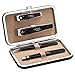 Lismile Tweezers & Nail Clippers Set w/ Leather Gift Case, Stainless Steel, Precision Slant & Point Tip Tweezers for Eyebrow/ Splinter, Fingernail & Toenail Clippers for in Growth and Thick Nails