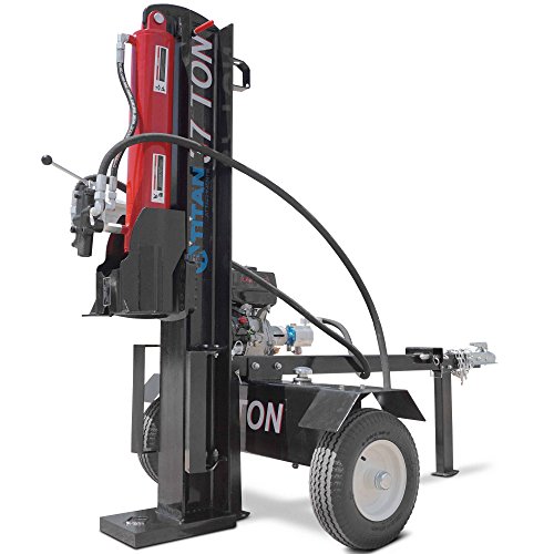 Titan Towable Gas Powered Hydraulic Pivoting Log Wood Splitter 37 Ton Pull Start