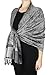 Peach Couture Elegant Vintage Two Color Jacquard Paisley Pashmina Shawl Wrap Silver/Black