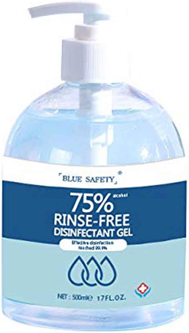 Family Pack 17 Oz Hand Sanitizer Bulk Soap, Large Size Hand Sanitizer Gel for Hand Cleaning, Wash-Free Hand Cleaner, Pump Bottle, Non-irritating, Fragrance Free 500ML