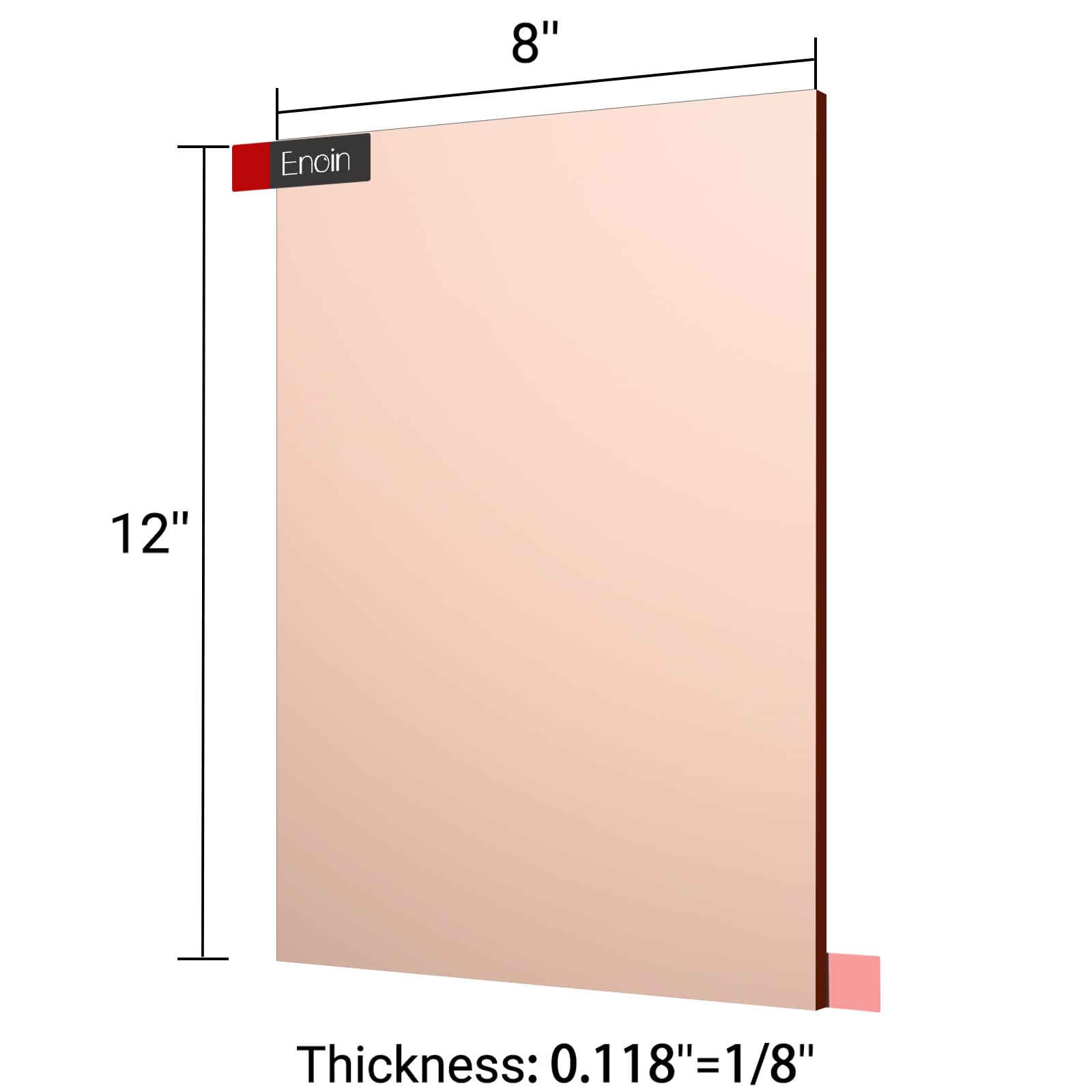 Enoin 2pcs 8 x 12 Inch Rose Gold Acrylic Sheet
