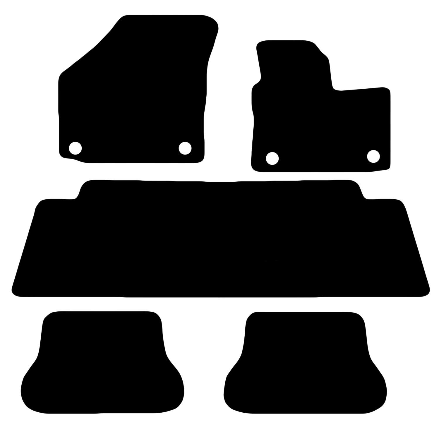 Carsio Carpet Car Mats For VW Caddy Maxi Life 2009 to 2021 5 Piece Set Tailored Fit Floor Mat Complete Accessory Black Custom Fitted - All Weather, Anti-Slip Backing & Black Trim