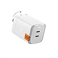Spigen GaN III 652 65W 2 Ports Compact Foldable Dual USB C Wall Charger PD PPS Fast Charging Block Adapter for iPhone 16 Pro Max 15 14 iPad MacBook Air Samsung Galaxy S25 S24 Ultra Flip Fold 6 9
