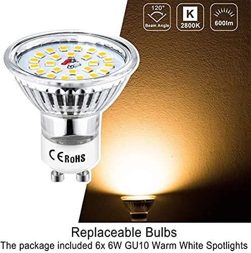 Wowatt LED 6-Vlams Plafondlamp Plafondspot LED Spot Plafondlamp Keuken Zwenkbaar Woonkamer Hal Slaapkamer Warmwit… - Afbeelding 4