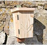 Wildlife World Original Bat Box OBB Two Chamber FSC Timber Garden Woodland Wall view 2