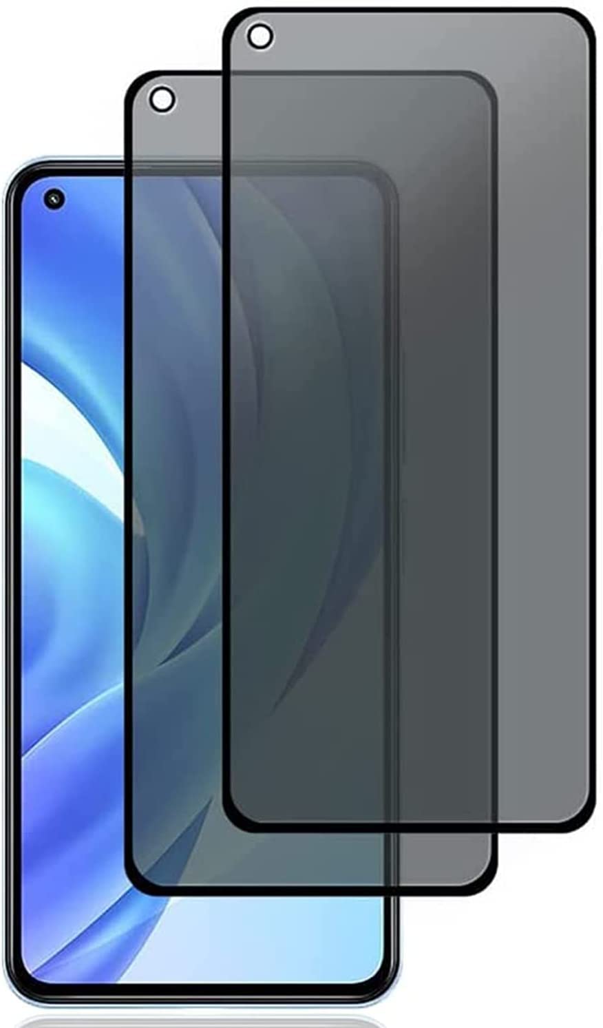 [2 Pack] Privacy Screen Protector Compatible with Realme Narzo 50 Pro, Privacy Tempered Glass Screen Protector, Anti-Peep 9H Hardness Tempered Glass, Anti-Spy Privacy Protector Film [Anti-scratch]