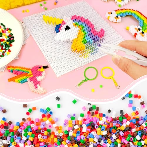 BEELUKY 10000 x 5 mm Iron Beads Kit for Iron-On Beads at Least 50 Colours for Birthday Christmas Gift Children DIY