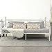 GreenForest Daybed Twin Bed Frame with Headboard and Stable Steel Slats Mattress Platform Base Boxspring Replacement Easy Assembly for Living Room Guest Room(Light Beige White)