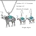 Paxuan Womens Vintage Elephant Turquoise Jewelry Sets Retro Silver Turquoise Elephant Pendant Necklace Drop Earrings Link Bracelet Set (Turquoise)