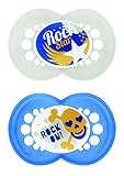 MAM Rock N' Roll Orthodontic Pacifier, Boy, 6+ Months, 2-Count