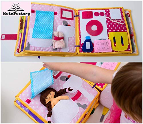 image for KataFactory Dollhouse with dress up doll - Quiet book for preschool gi