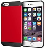 iPhone 6s Plus Case, Apple iPhone 6s Plus, rooCASE [Exec Tough] Slim Fit Case Protective PC / TPU [Corner Protection] Armor Cover Shock Resist Rugged Protective Case for iPhone 6 Plus - Red
