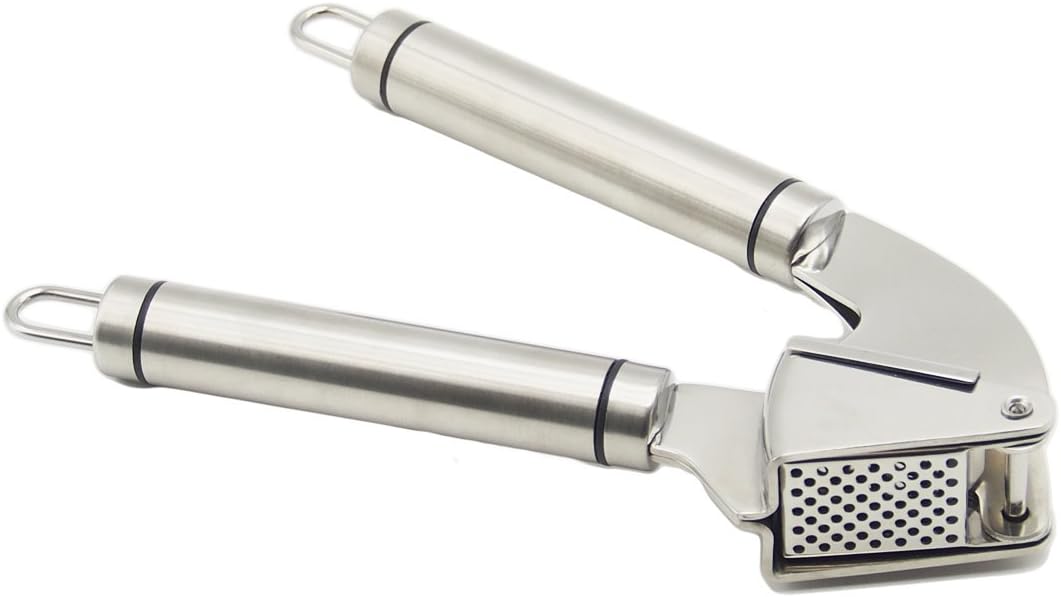 Garlic Press Stainless Steel Mincer Silicone Tube Peeler Cleaning Brush
