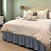 Bed Ruffle Skirt (King, Grey) Brushed Microfiber Bed Wrap with Platform - Easy Fit Gathered Style 3 Sided Coverage by Utopia Bedding
