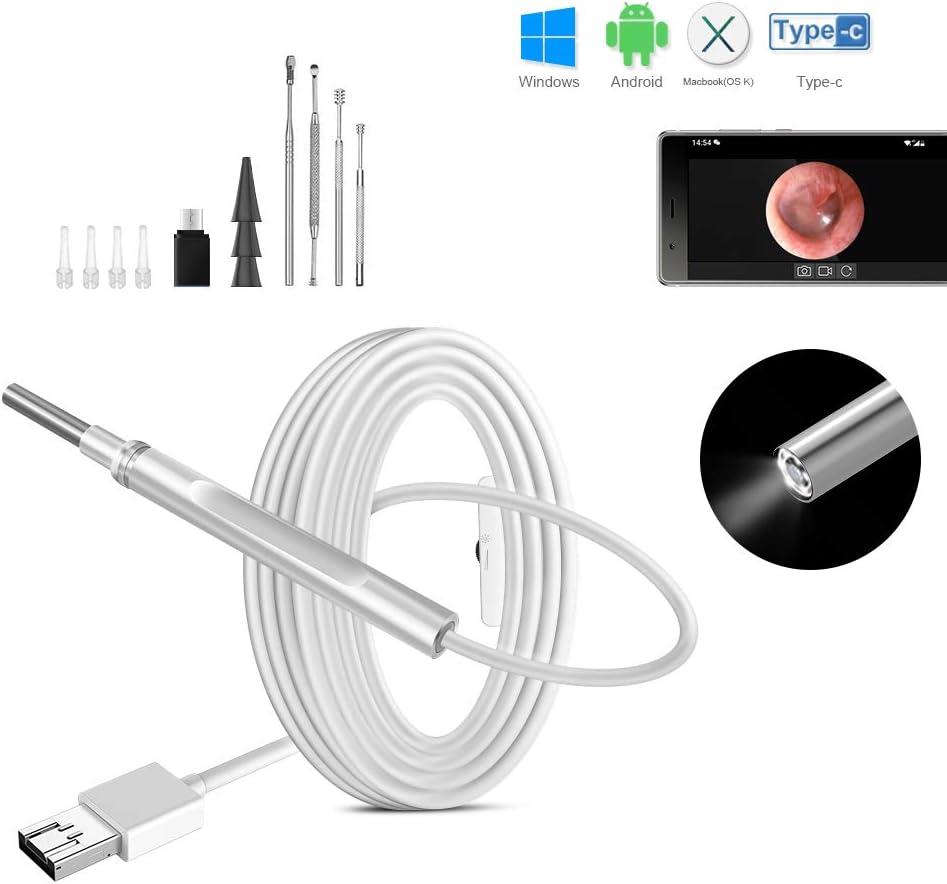 Upgraded USB Otoscope, Digital Otoscope Ear Cleaning Camera Ear Canal Inspection