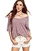 SheIn Women's Crisscross Cold Shoulder Half Sleeve T-shirt
