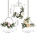 Pauwer Floral Hoop Wreath Set of 3 Artificial Rose Flower and Eucalyptus Vine Wreath for Wedding Backdrop Wall Decor