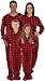SleepytimePjs Family Matching Red Plaid Fleece Onesie PJs Footed Pajamas