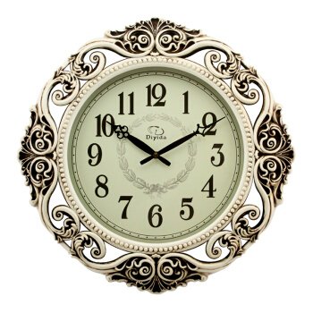 Wall clock European Style Living Room Wall Clock Watch Clock Quartz Clock 20 Inch,Antique Silver