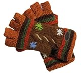 Turtle Fur Women's Nepal Tara Fingerless Mittens, Hand Knit Wool Mittens