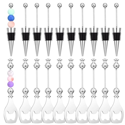 Beadable Wine Stoppers and Bottle Openers Set