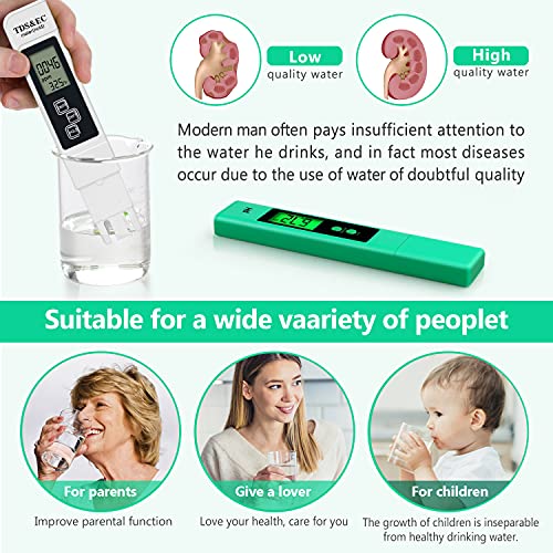 Digital PH Meter, PH and TDS Meter Combo, PH TDS EC & Temperature 4-in ...