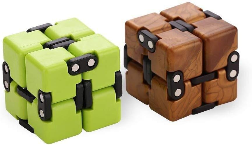 AngelarSea Mini Infinity Cube , Decompression Toy，Cool Mini Light Gadget Best for Reduce Anxiety Puzzle and Kill Time for Kids Teens Adults（2 Pack）.