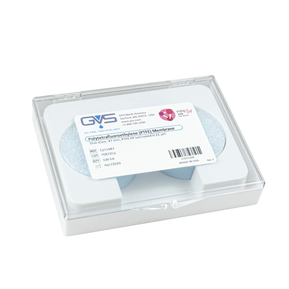 GVS Filter Technology Filter Disc, PTFE, 0.22µm, 47mm, 100/pk