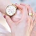 WRISTOLOGY Olivia Womens Gold Dots Wrist Watch Sand Tan Brown Leather Band