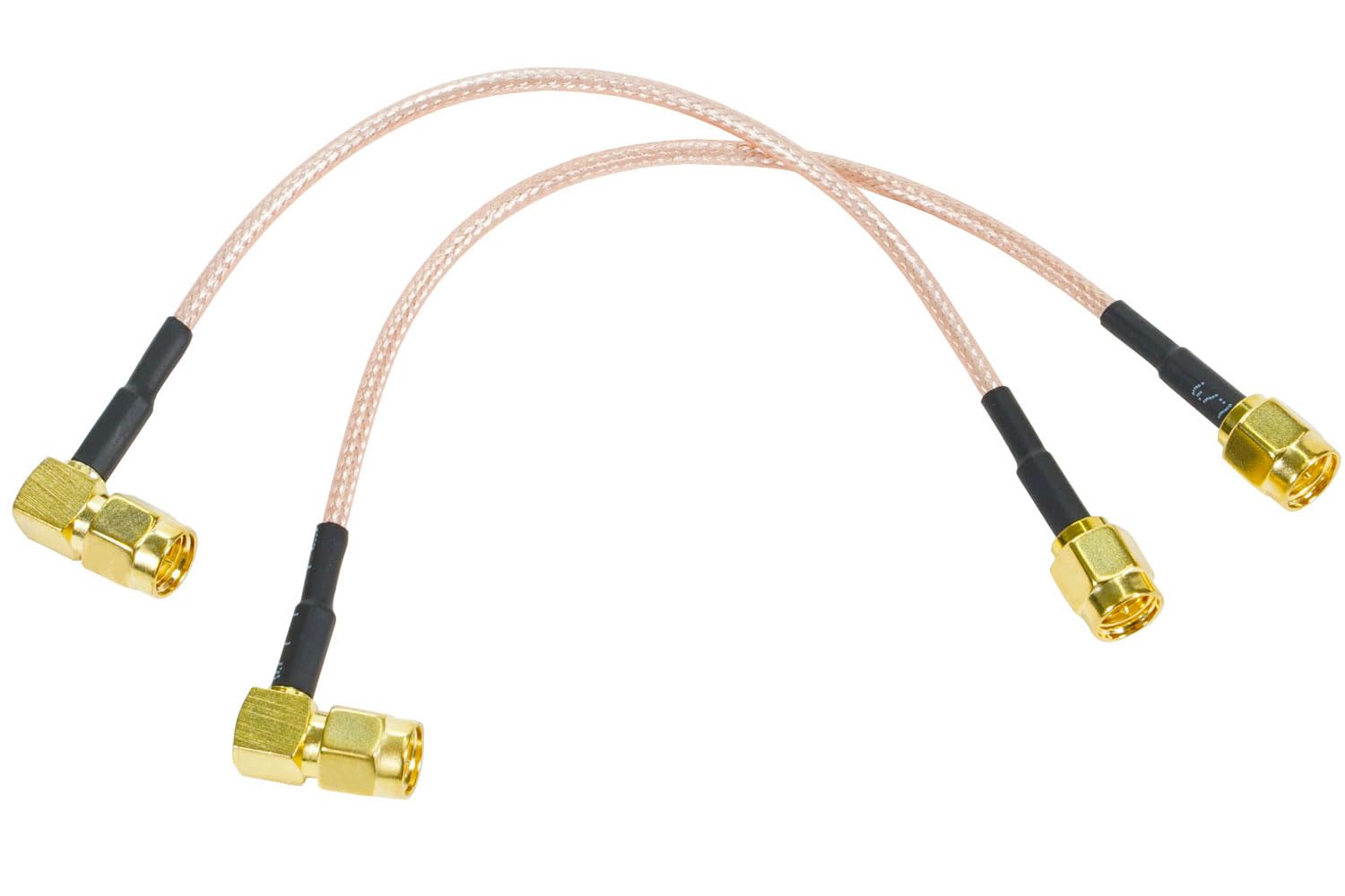 Fohevers 2 Pack SMA Male to SMA-Plug 90 Degree Right Angle Adapter RG316 Extension 15CM (6 inches) Antenna Coaxial Low Loss Pigtail Cable