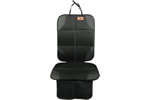 KOHUIPU Thick Padding Car Seat Protector for Child and Pet, Non-Slip Backing with Mesh Pockets - Car Seat Protection Solution