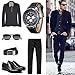 GuTe Classic Mens Pro Automatic Mechanical Wristwatch Black Dial Day&Date Luminous Hands