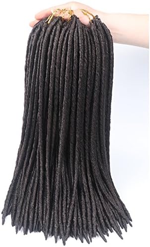 18" 24 Roots/pack Faux Locs Crochet Hair Dreadlocs Hair Braiding Hair Synthetic Hair Saisity Hair (3packs) (#4)